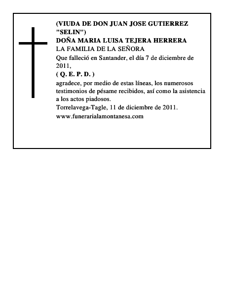 DOÑA MARIA LUISA TEJERA HERRERA