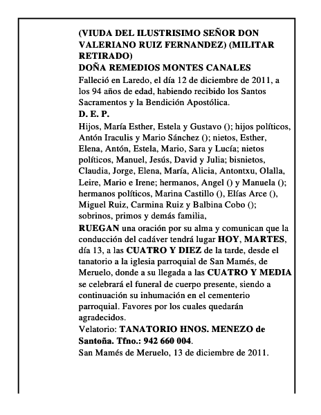 DOÑA REMEDIOS MONTES CANALES