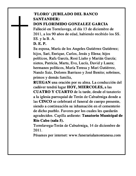 DON FLORIMIDO GONZALEZ GARCIA