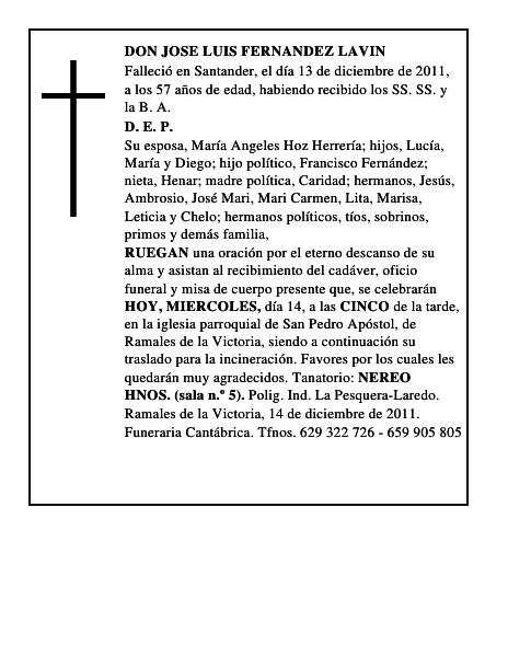 DON JOSE LUIS FERNANDEZ LAVIN