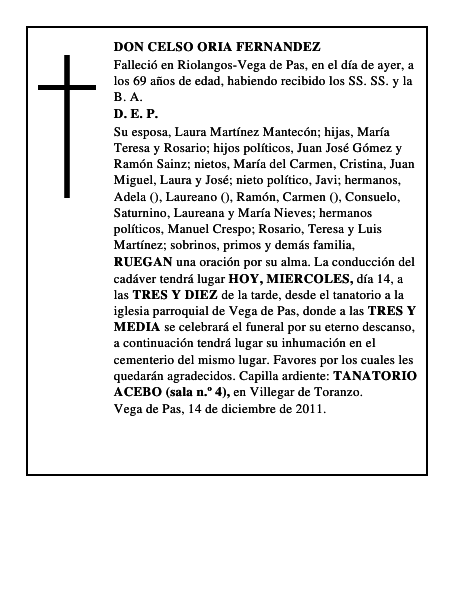 DON CELSO ORIA FERNANDEZ