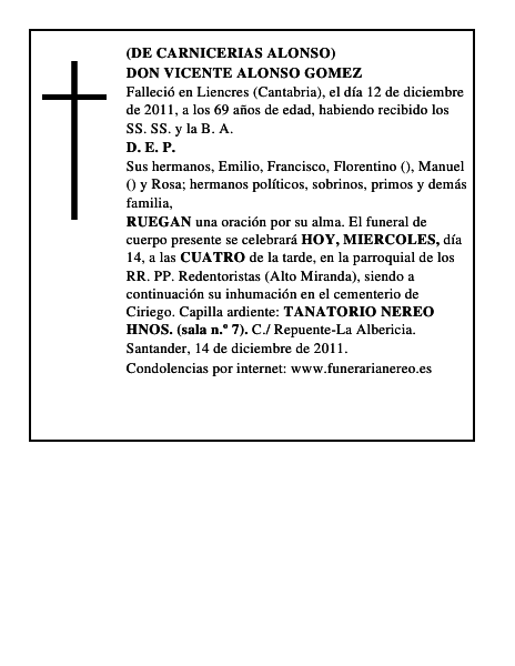 DON VICENTE ALONSO GOMEZ