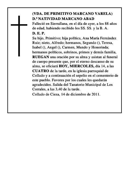 D.ª NATIVIDAD MARCANO ABAD