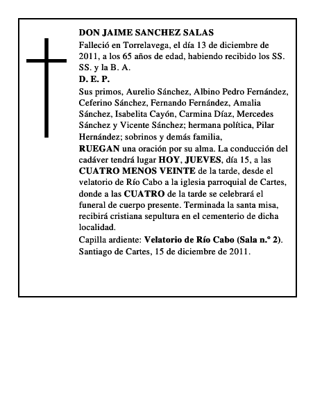DON JAIME SANCHEZ SALAS