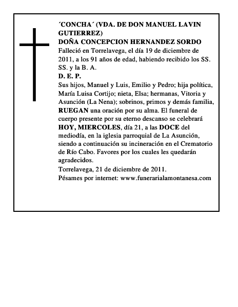 DOÑA CONCEPCION HERNANDEZ SORDO