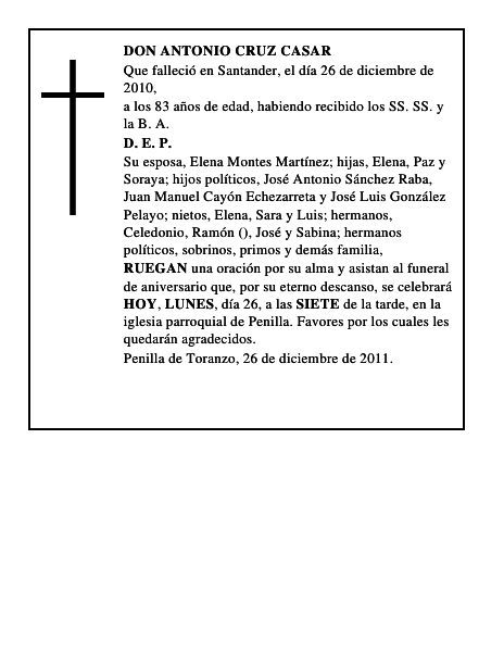 DON ANTONIO CRUZ CASAR