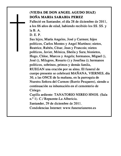 DOÑA MARIA SARABIA PEREZ