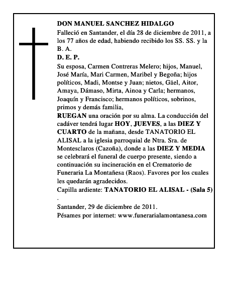DON MANUEL SANCHEZ HIDALGO