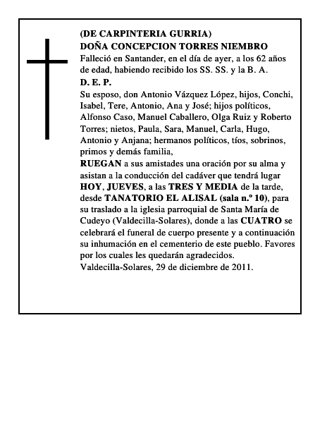 DOÑA CONCEPCION TORRES NIEMBRO