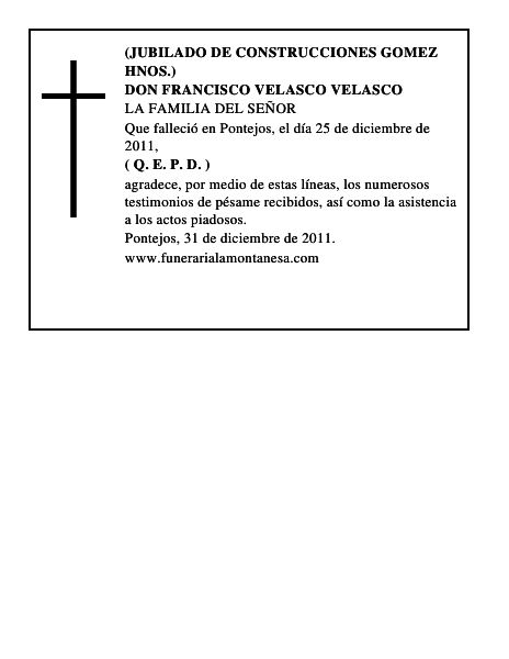 DON FRANCISCO VELASCO VELASCO