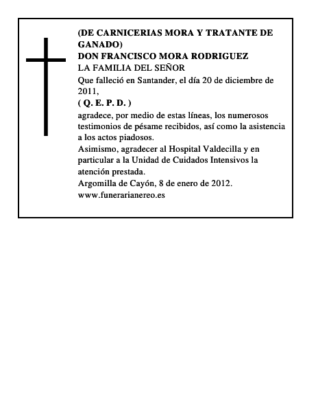 DON FRANCISCO MORA RODRIGUEZ