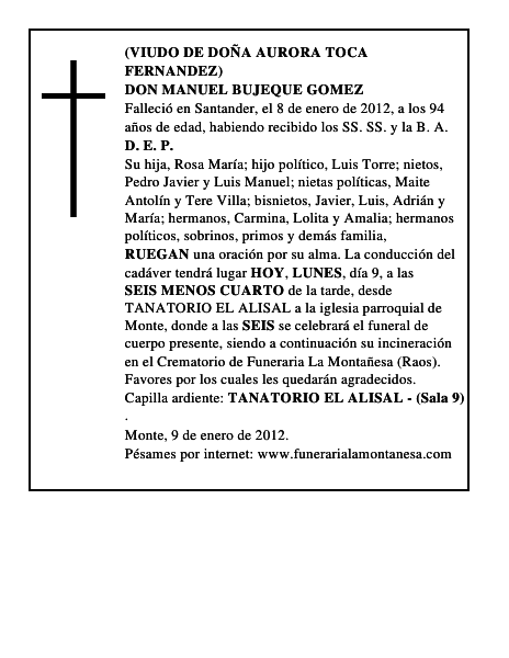 DON MANUEL BUJEQUE GOMEZ