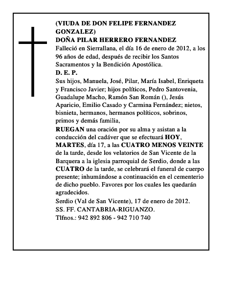 DOÑA PILAR HERRERO FERNANDEZ