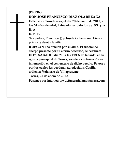 DON JOSE FRANCISCO DIAZ OLARREAGA