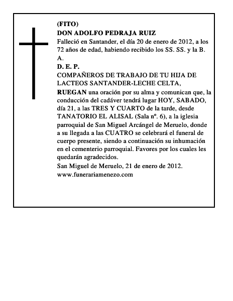 DON ADOLFO PEDRAJA RUIZ