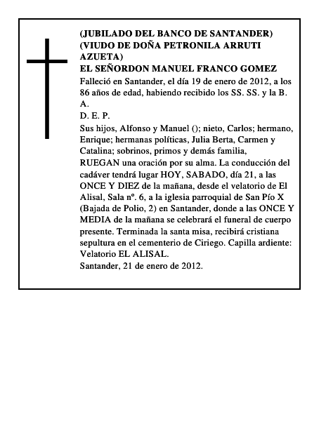 EL SEÑORDON MANUEL FRANCO GOMEZ