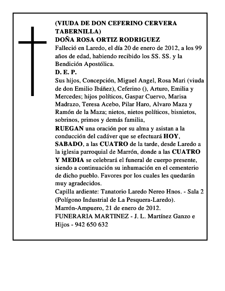 DOÑA ROSA ORTIZ RODRIGUEZ