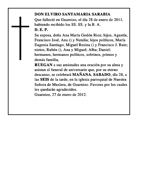 DON ELVIRO SANTAMARIA SARABIA