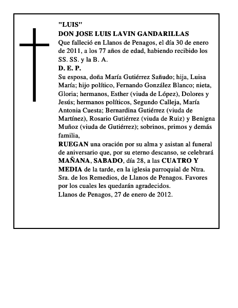 DON JOSE LUIS LAVIN GANDARILLAS