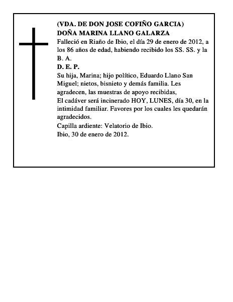 DOÑA MARINA LLANO GALARZA