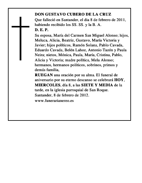 DON GUSTAVO CUBERO DE LA CRUZ