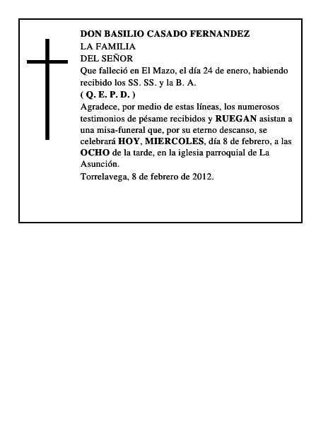 DON BASILIO CASADO FERNANDEZ