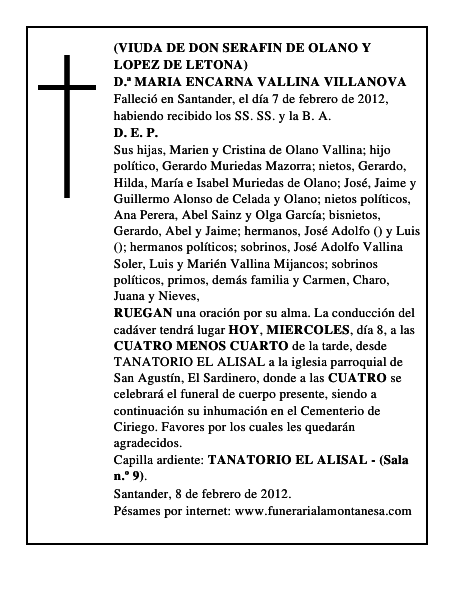 D.ª MARIA ENCARNA VALLINA VILLANOVA