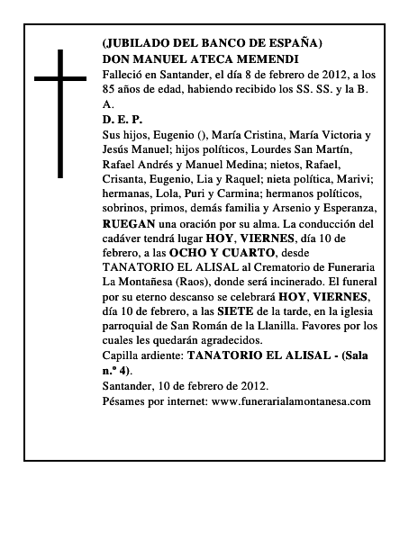 DON MANUEL ATECA MEMENDI