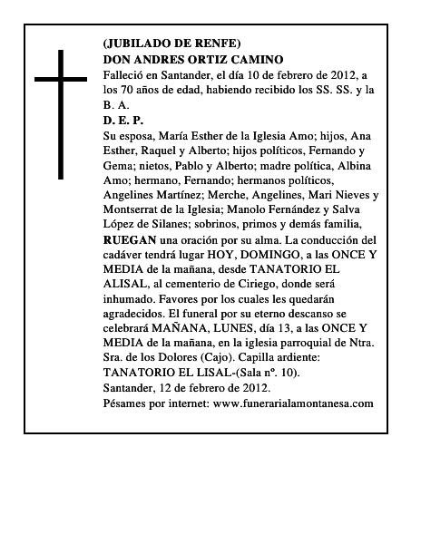 DON ANDRES ORTIZ CAMINO