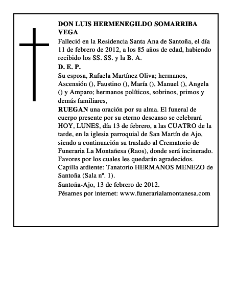 DON LUIS HERMENEGILDO SOMARRIBA VEGA