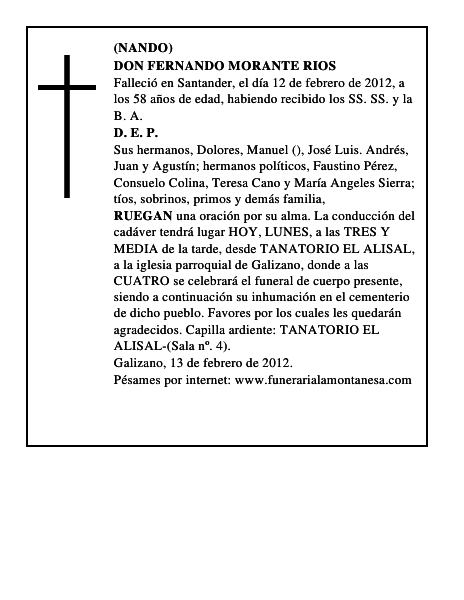 DON FERNANDO MORANTE RIOS