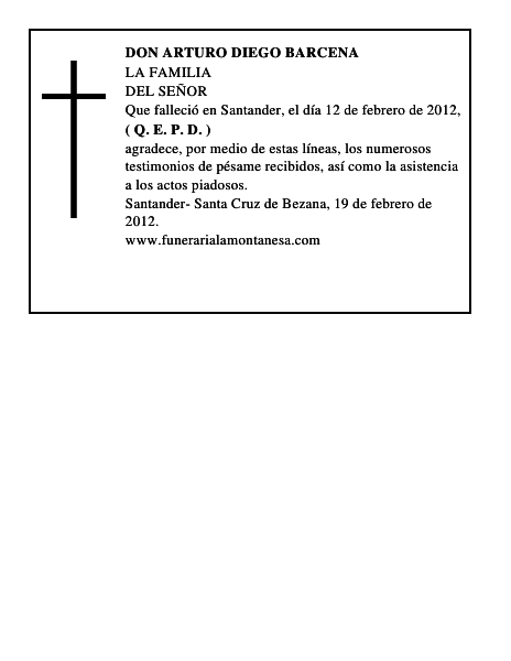 DON ARTURO DIEGO BARCENA