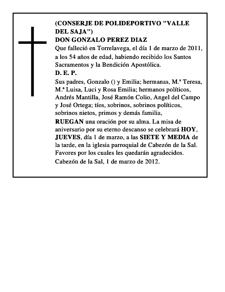 DON GONZALO PEREZ DIAZ