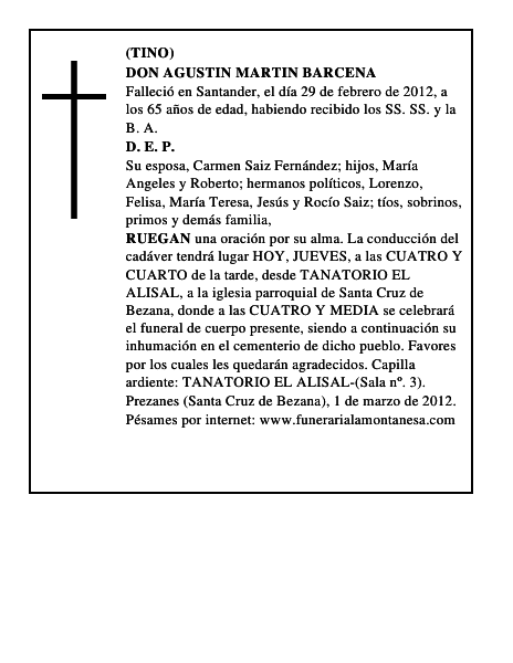 DON AGUSTIN MARTIN BARCENA