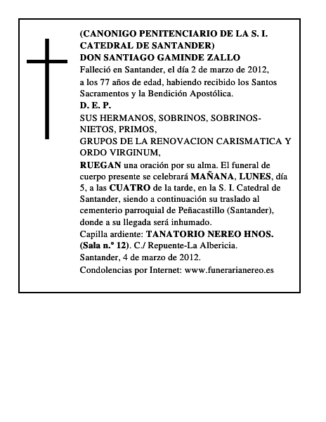 DON SANTIAGO GAMINDE ZALLO