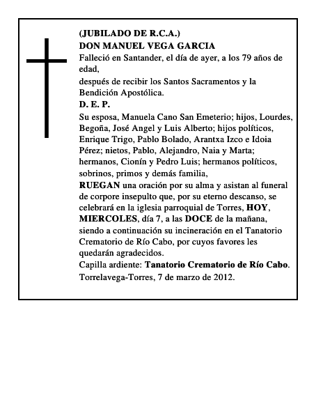 DON MANUEL VEGA GARCIA
