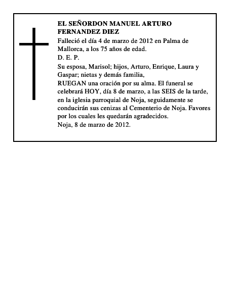 EL SEÑORDON MANUEL ARTURO FERNANDEZ DIEZ
