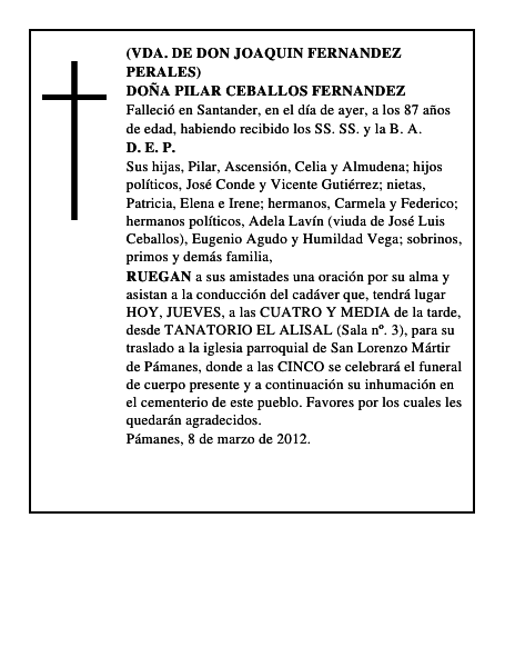 DOÑA PILAR CEBALLOS FERNANDEZ