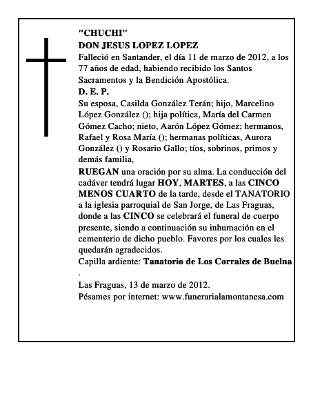 DON JESUS LOPEZ LOPEZ