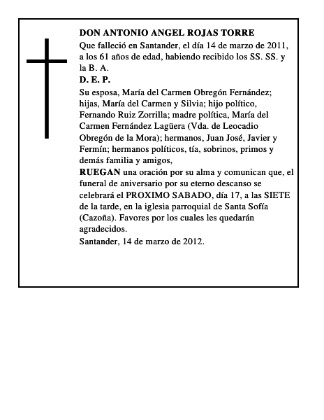 DON ANTONIO ANGEL ROJAS TORRE