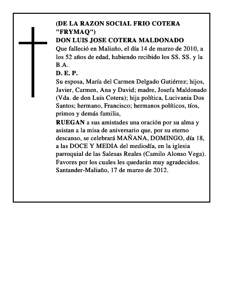 DON LUIS JOSE COTERA MALDONADO
