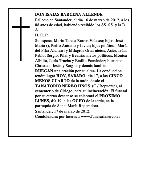 DON ISAIAS BARCENA ALLENDE