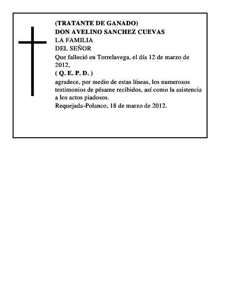 DON AVELINO SANCHEZ CUEVAS