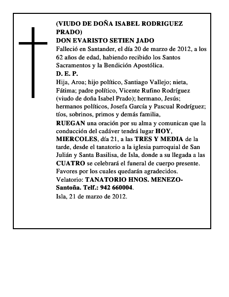 DON EVARISTO SETIEN JADO