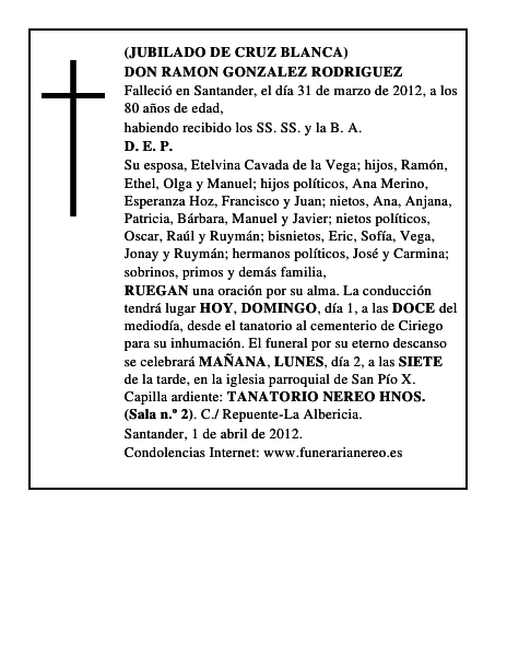 DON RAMON GONZALEZ RODRIGUEZ