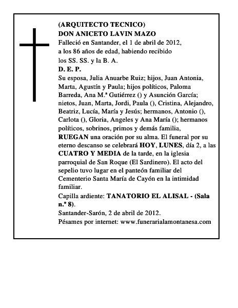 DON ANICETO LAVIN MAZO