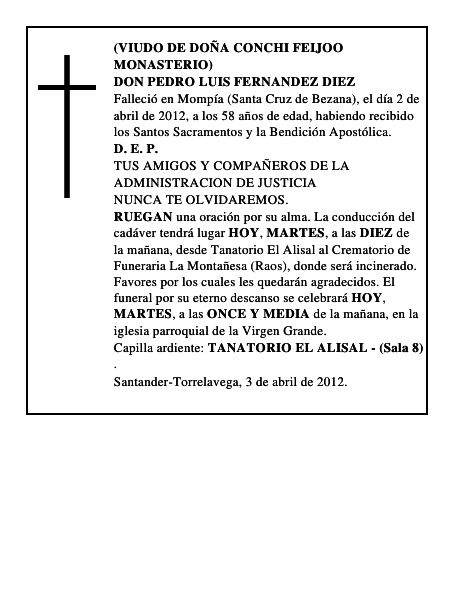 DON PEDRO LUIS FERNANDEZ DIEZ