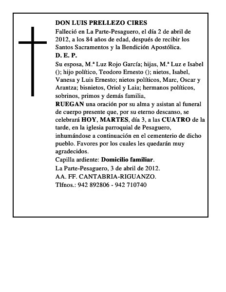 DON LUIS PRELLEZO CIRES