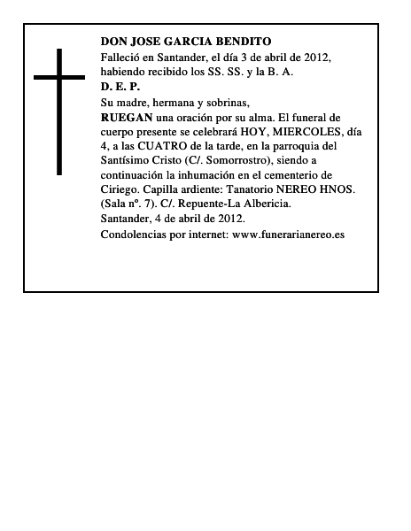 DON JOSE GARCIA BENDITO