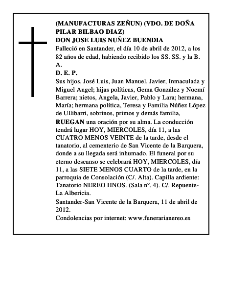 DON JOSE LUIS NUÑEZ BUENDIA